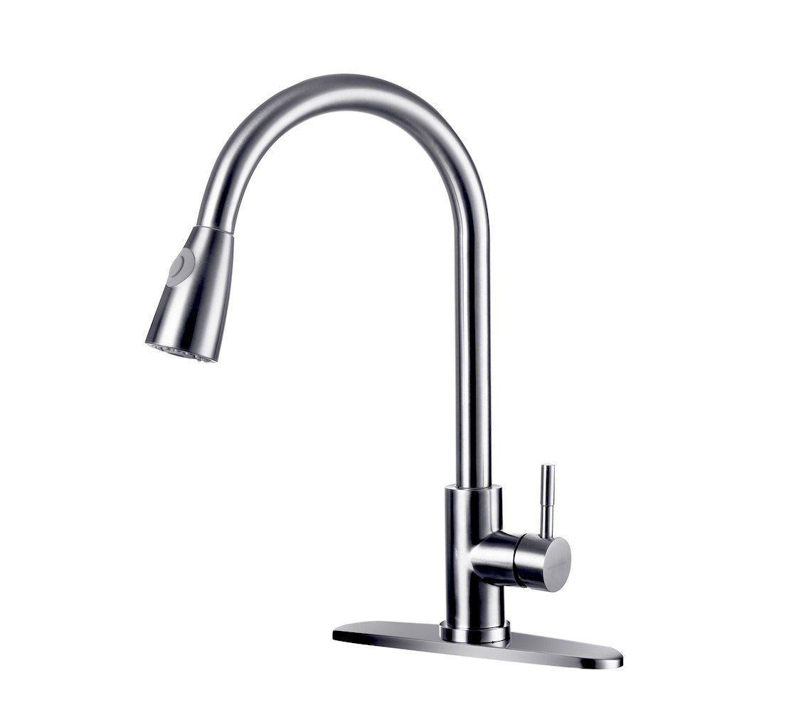 Brushed Nickel Pull Out Spray Pull out Kitchen Sink Tap Single Lever Mixer Faucet
